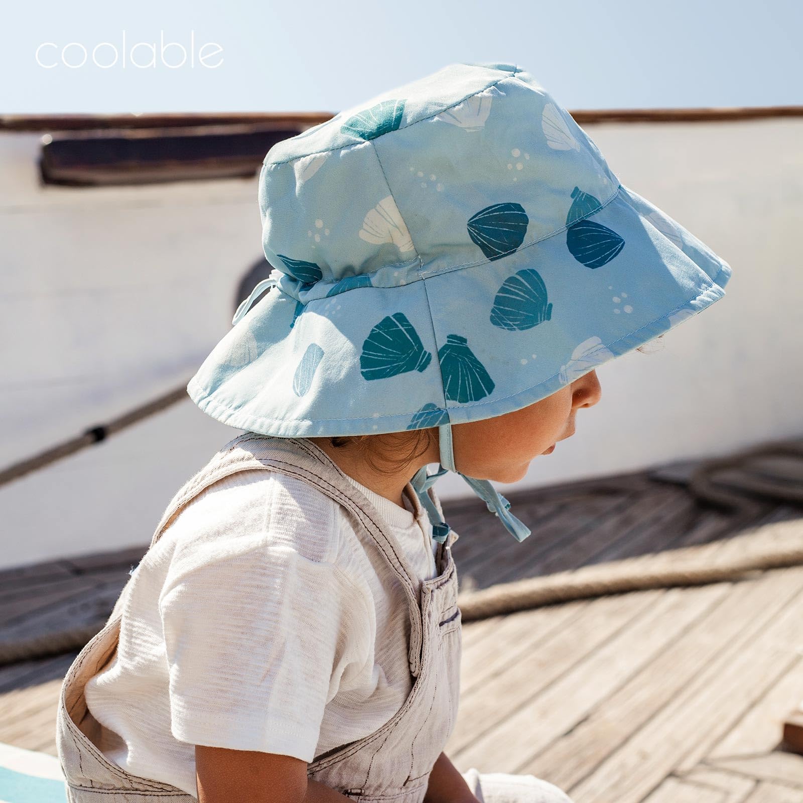 coolable Cappello da Sole per Bambini Pieghevole e Regolabile, Cappello a Secchiello Estivo con Ampio Bordo, Protezione UV UPF 50+ per Neonati e Bambini