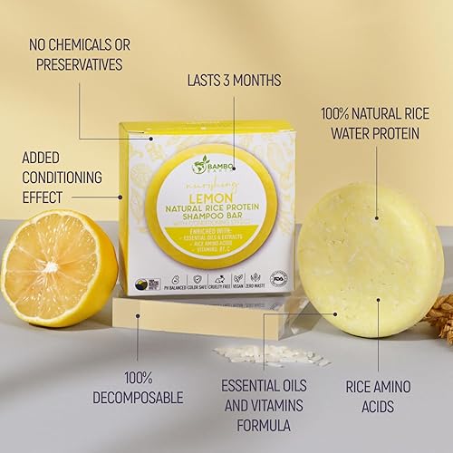 Miniatura 2 de Barra de champú de agua de proteína de arroz sólido con jabón para el cabello con efecto acondicionador - Barras de champú para cabello con todos