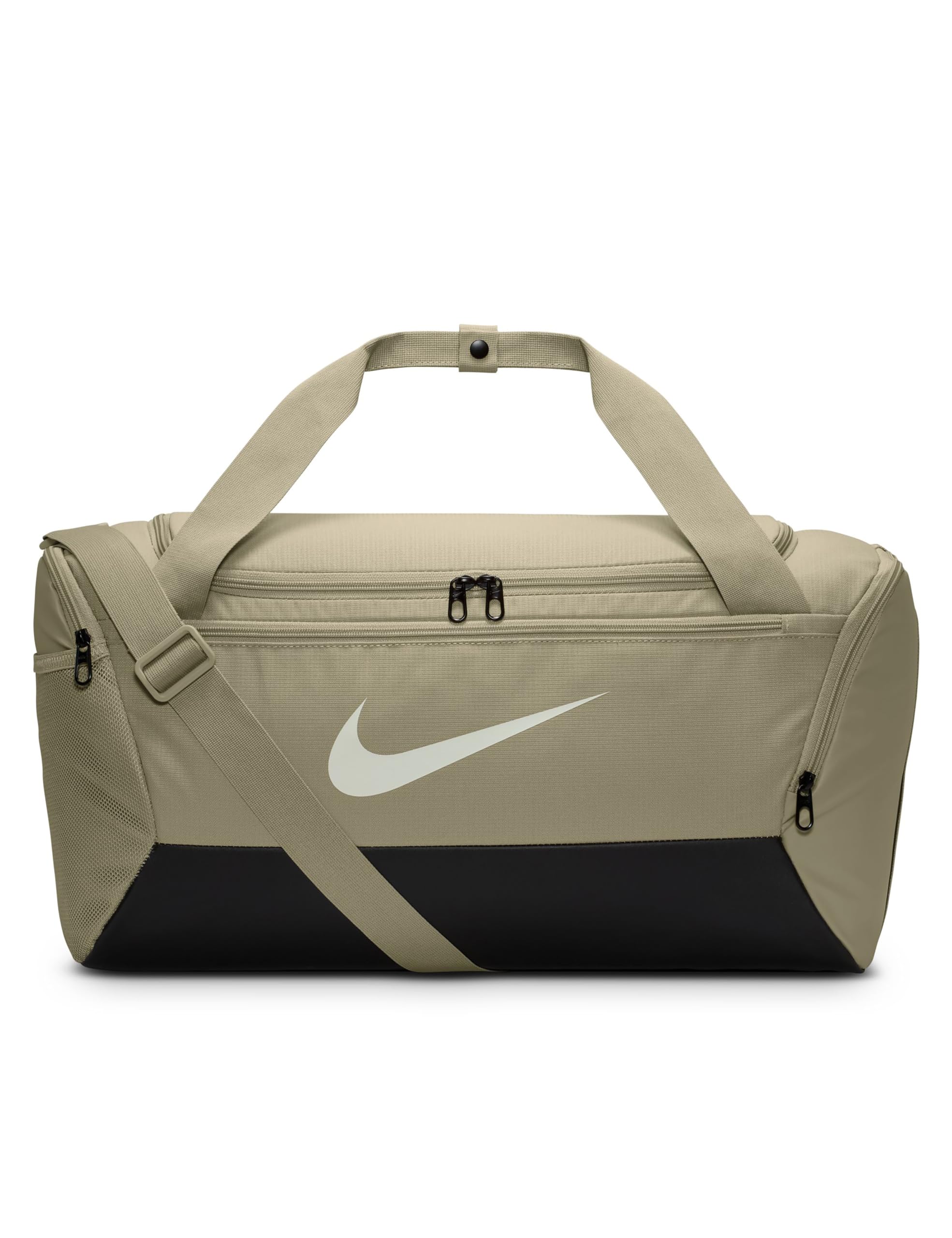 Nike Brasilia Kleine Canvas-Taschen, 9,5 l, 41 l, Khaki, Schwarz/Kerze