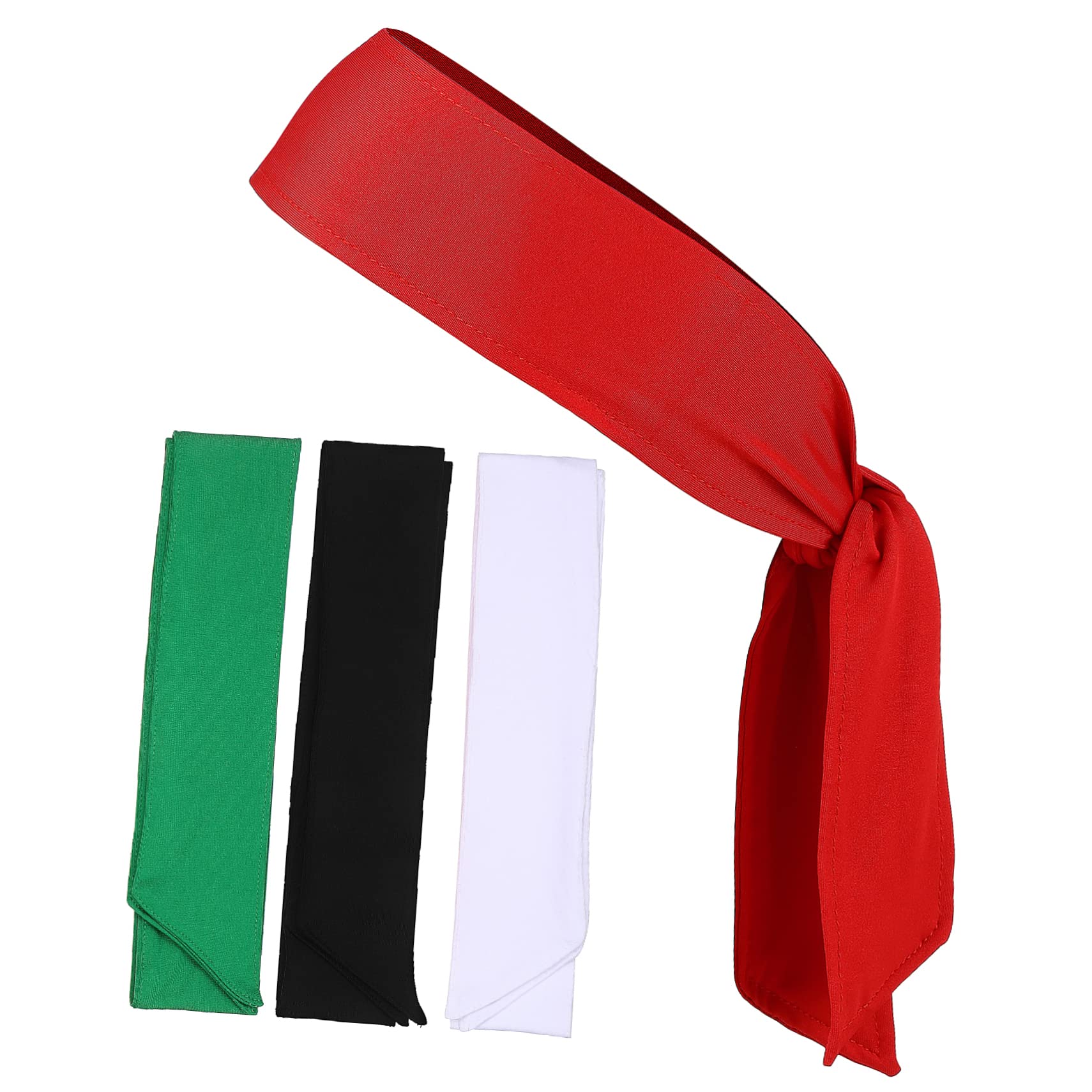 BESTonZON Bandeaux Antidérapants pour Hommes Et Femmes Bandanas Élastiques Ajustables Accessoires De Sport pour Entraînement Et Activités Physiques Rouge Noir Blanc