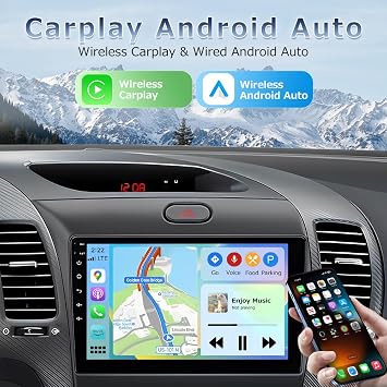 4+64G Car Stereo for Dodge RAM ProMaster City 2015-2021 Headunit with Carplay Android Auto 9 Touchscreen Android 14 in-Dash Head Unit WiFi GPS Navigation Mirror Link AHD Backup Camera Mic