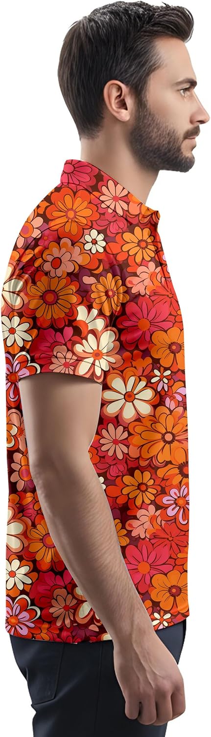 Funny Golf Shirts for Men,Mens Hawaiian Shirts Short Sleeve Novelty Crazy Golf Shirts - Image 7