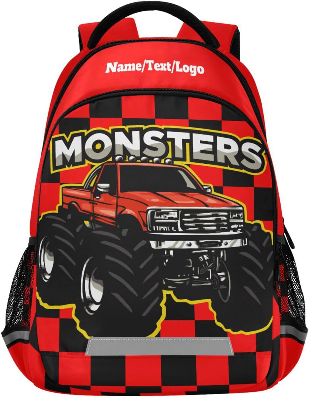 Personalized Monster Truck Backpack for Boys – Custom Preschool Bag with Name, Kids Truck Backpack for School or Travel