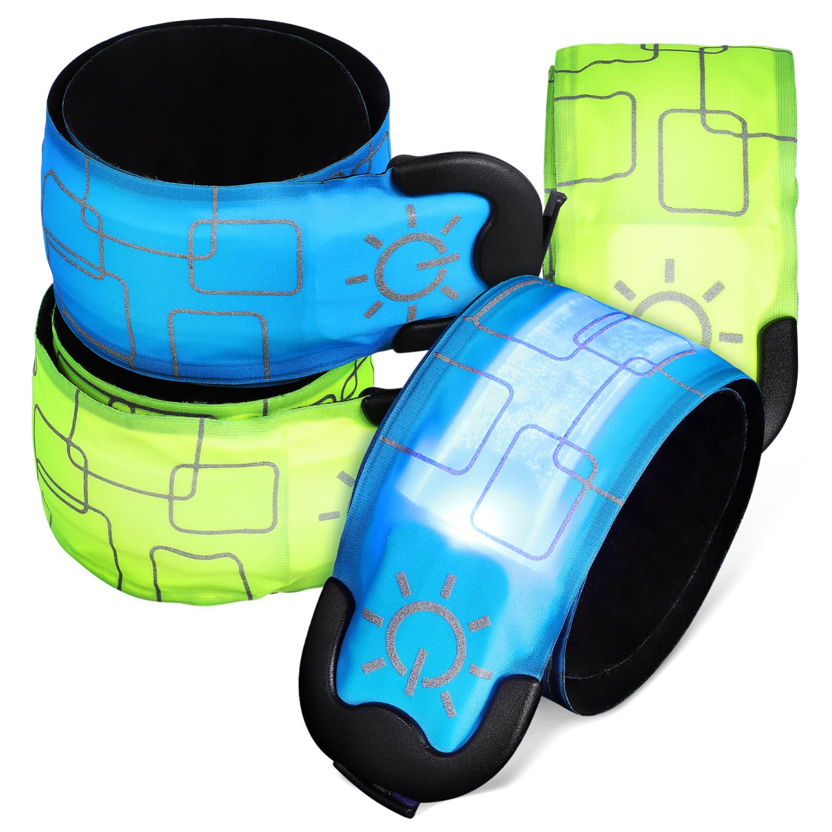 TOYANDONA 4pièces Bracelets LED Réfléchissants Rechargeables par USB Lot Modes Éclairage pour Course à Pied Et Autres Activités