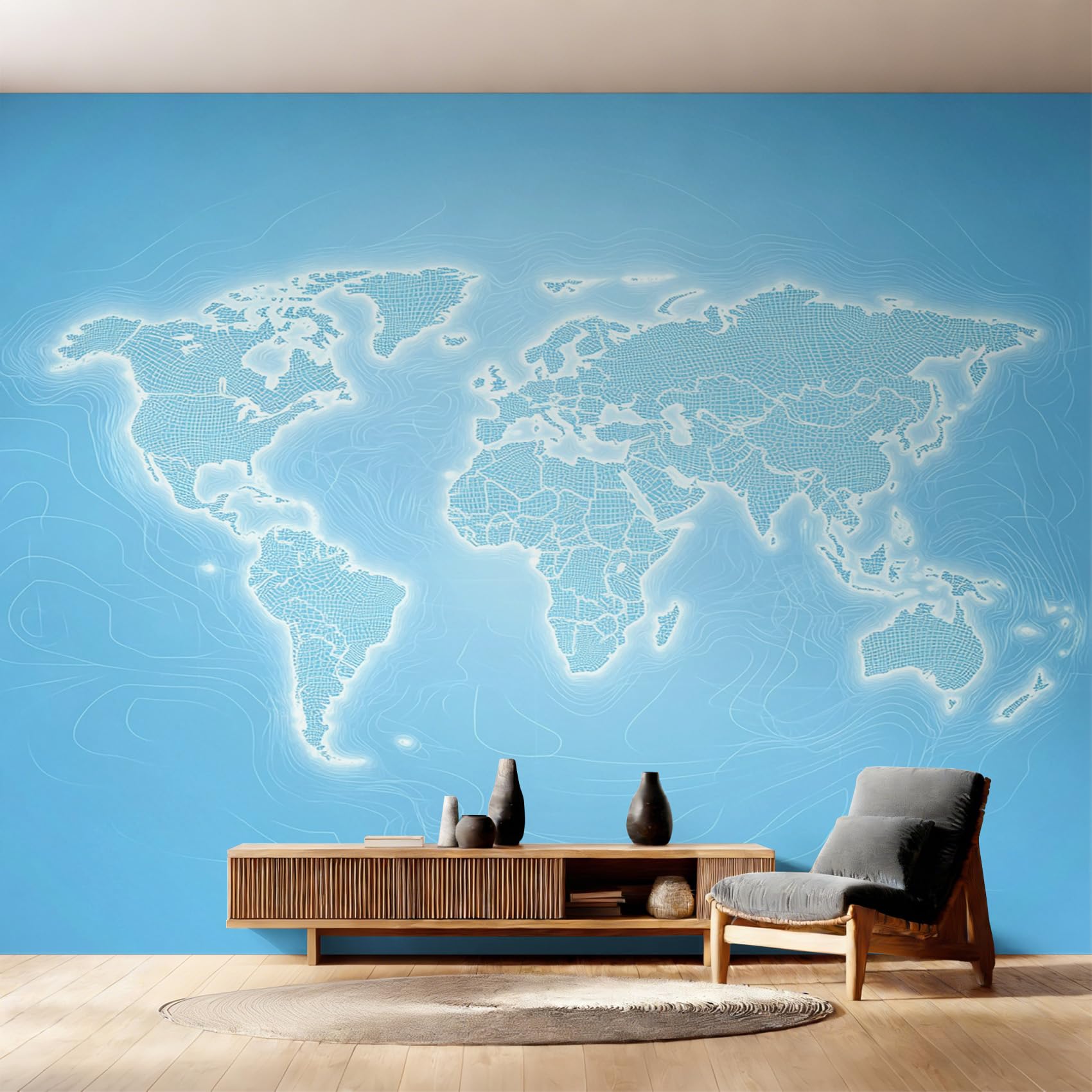Papier peint carte du monde xxl pour habiller un grand mur de chambre