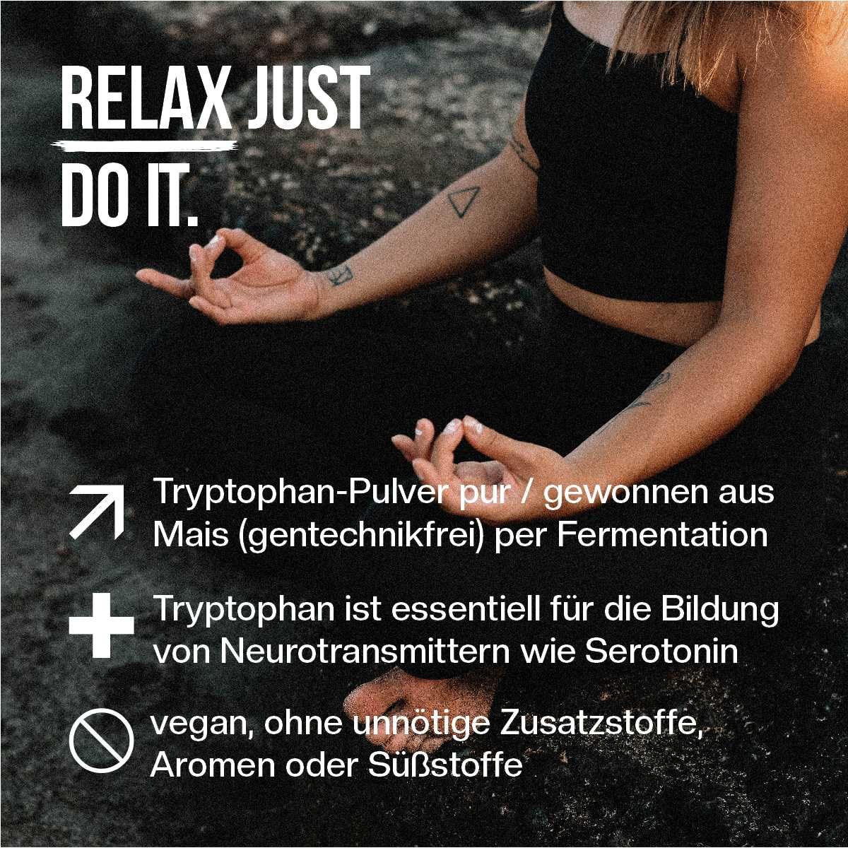L-Tryptophan Pulver pur | per Fermentation aus Mais gewonnen | 100% vegan und ohne Zusätze | schadstoffgeprüft im Labor | 250 Gramm