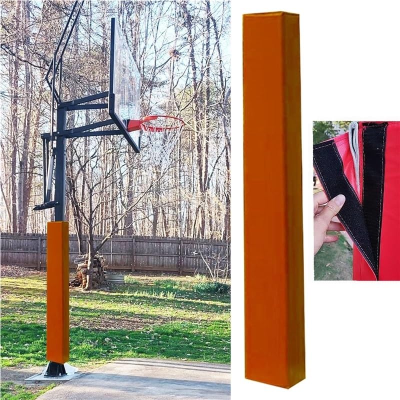 Protection de poteau de basket orange pour les matchs en famille et la sécurité du garage