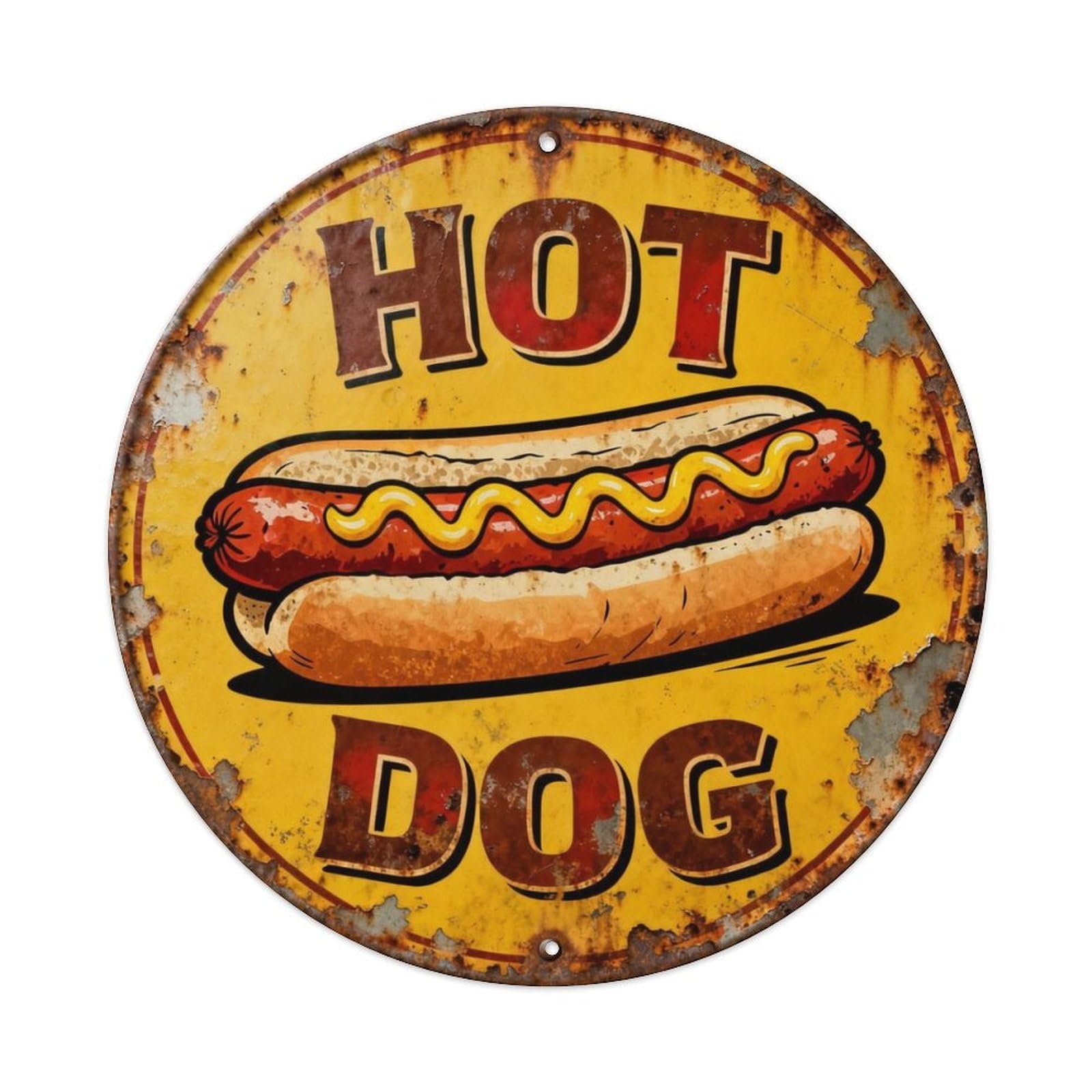 Hot Dog Metal Tin Sign Plaque