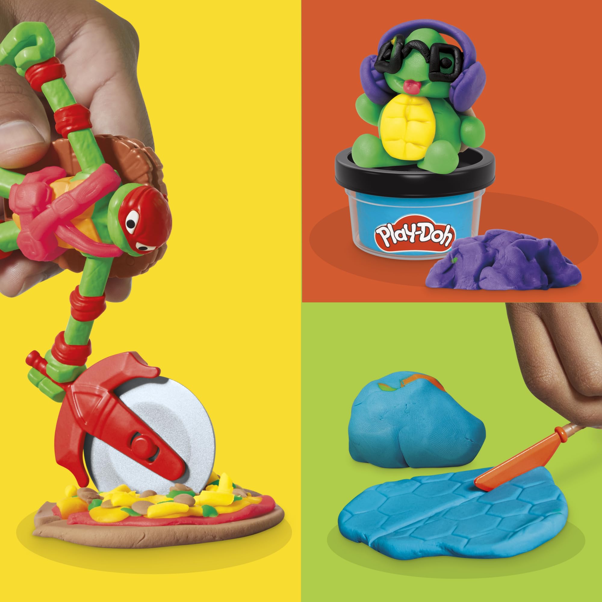 Play-Doh Hasbro, Playset Tartarughe Ninja Cowabunga Creations, Arti e Mestieri Creativi per Bambini e Bambine di 4+ Anni, Idea Regalo, Include 8 Vasetti di Pasta Modellabile e 4 Personaggi