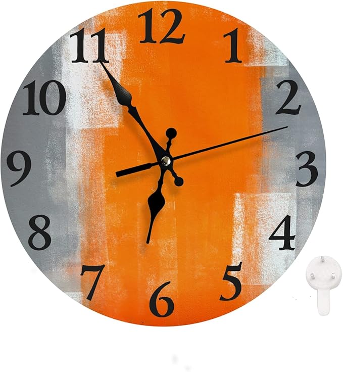LOKMU Silent Non Ticking Clock 10 Inch,Round Wall Clock