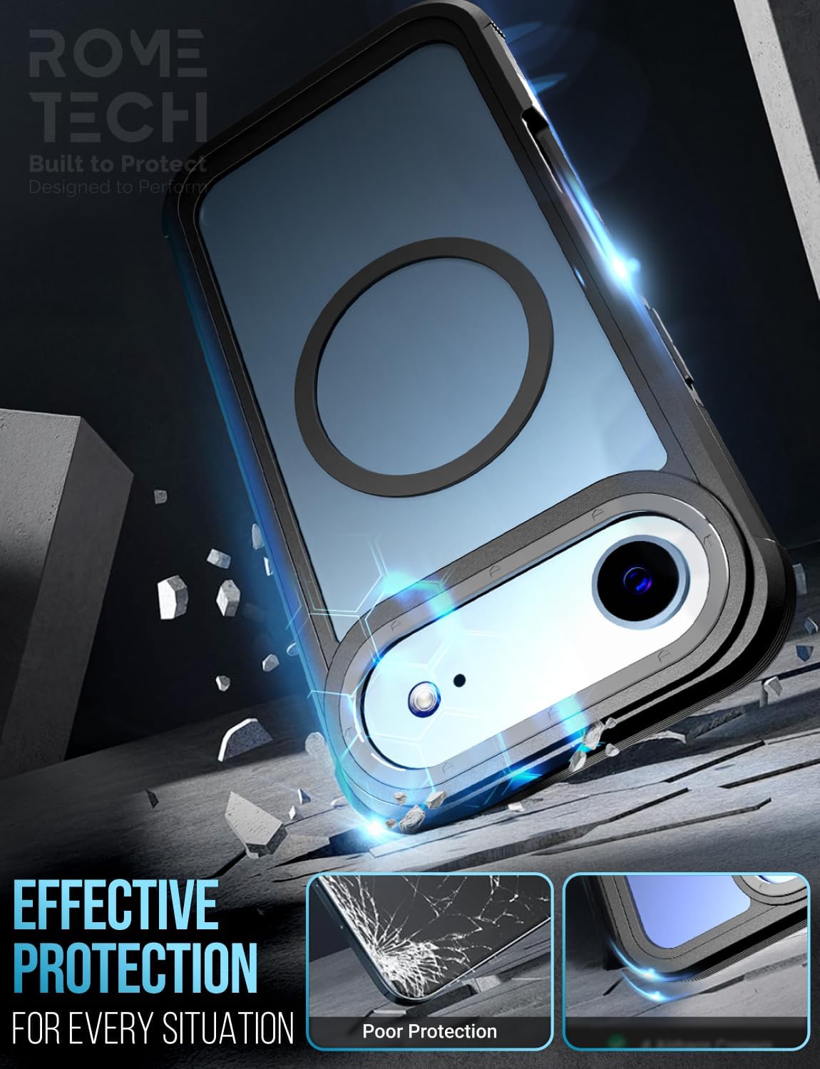 Designed for iPhone 17 Air Case with Belt Clip Holster, Kickstand Slim Cover Compatible with Magsafe Chargers - Phone Case for iPhone 17 Air - Black - Image 7