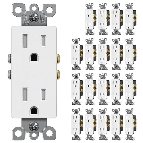 CML - Toma de corriente decorativa de pared de 15 amperios, segura para niños, resistente a manipulaciones, enchufes eléctricos estándar, 15A125V, 2