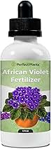 Liquid African Violet Food Drops by Perfect Plants | Fertilizer for Your Live Indoor Flowering Plant Garden | Packed with Premium Nutrients and Plant Foods | NPK 2-2-2 (4oz)
