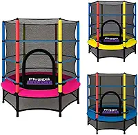 Pula Pula Cama Elástica Trampolim Grande Criança Infantil Adolescente Brinquedo 1,55m Suporta Até 80kg c/Rede de Proteção Quina Acolchoada Entrada c/Zíper Amarelo/Azul/Rosa - Lojas Tahara