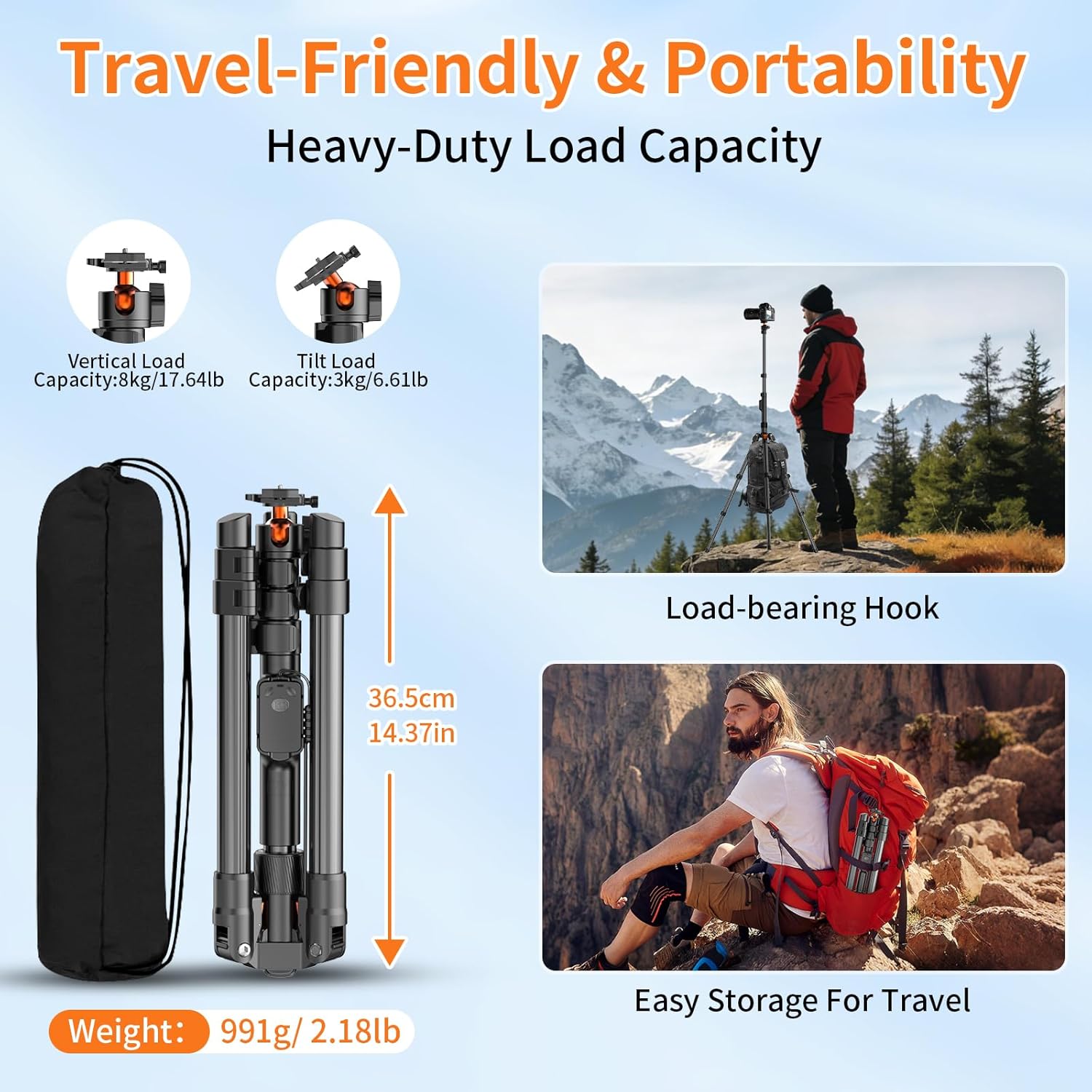 XXZU 75" Camera Tripod,Tripod For Camera Phone with Remote & 360° Ball Head,Aluminum Phone Tripod/Monopod,Camera Stand Tripod for iPhone/Canon/Nikon/DSLR/Digital Camera Accessory Kits,Max Load 17.64lb