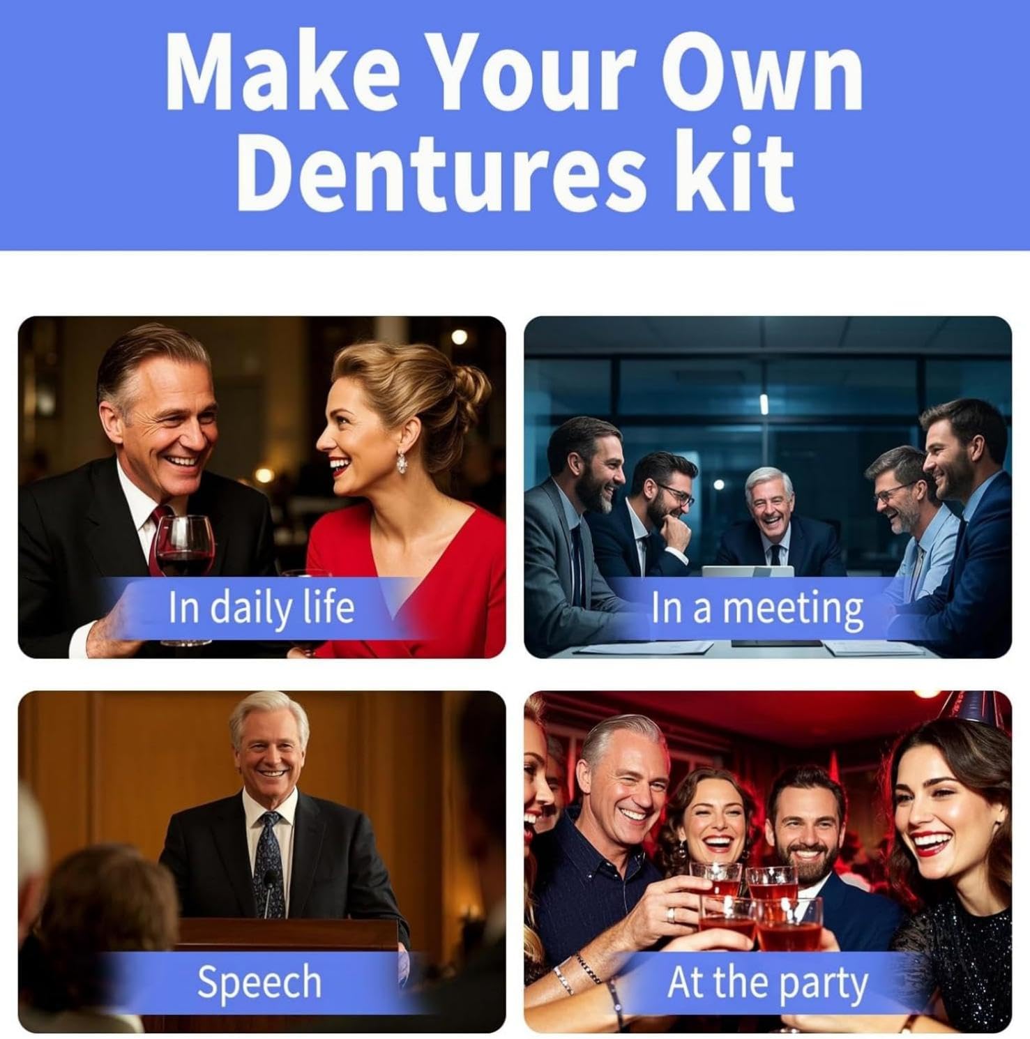 Kit de dentier à faire soi-même – Faux dents supérieures et inférieures