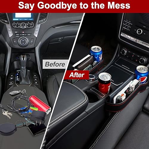 Miniatura 3 de MORDEN MS Paquete de 2 organizadores para llenar los huecos del asiento del automóvil, almacenamiento para asiento delantero automotriz con soporte