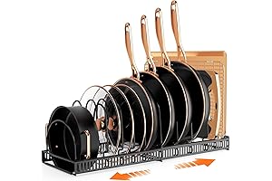 Adjustable Height Pots and Pan Organizer Rack