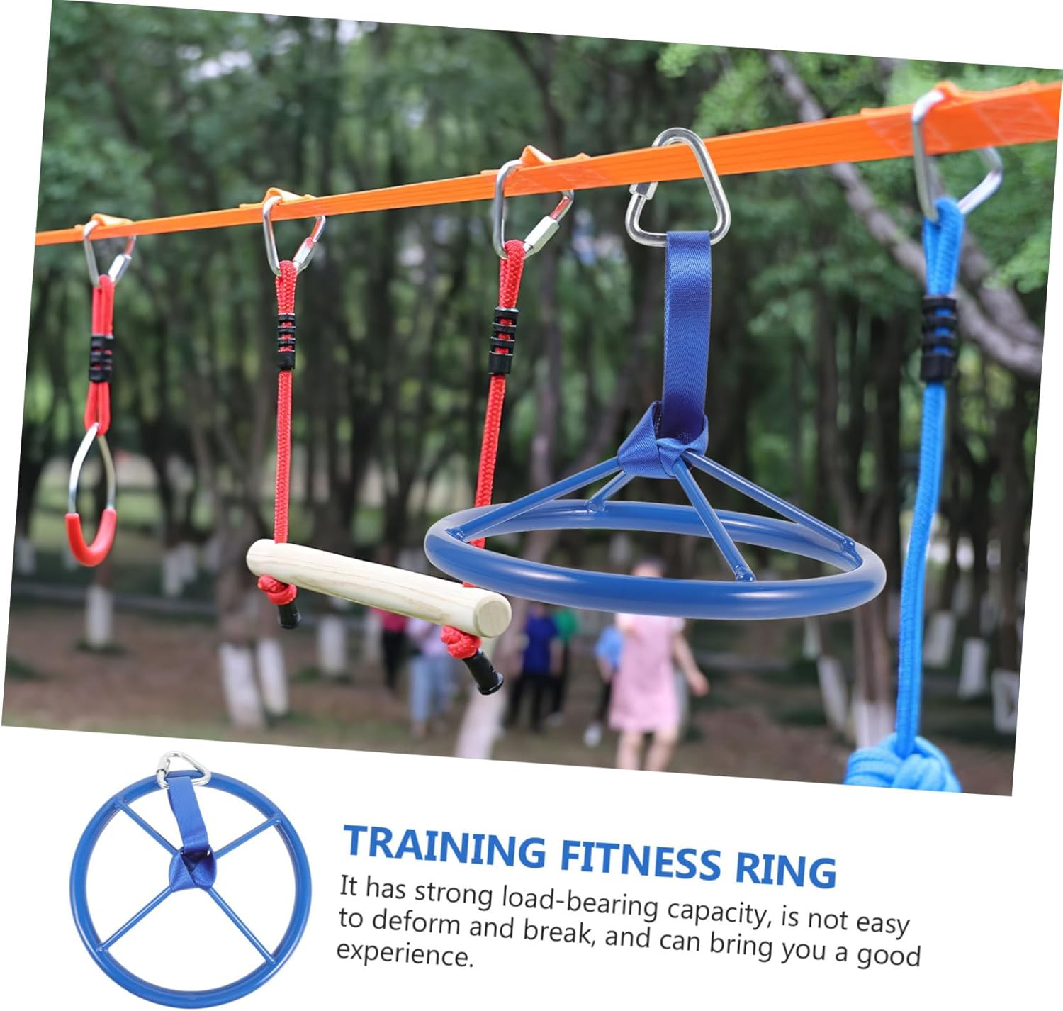 Children's Outdoor Gymnastic Rings 1-Piece Hanging Fitness Equipment for Arm Strength Training Sturdy Plastic for Kids Playgrounds