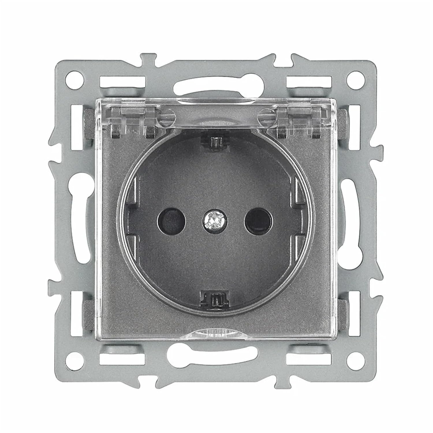 SRAN F9 Series Gray Aluminum Alloy Panel Light Switch EU French Electrical outlets USB Wall Plug TV rj45 Socket Module DIY(EU with Cover)