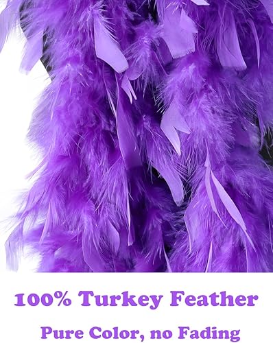 Miniatura 3 de Boas de plumas coloridas de 1.59 oz, boa de plumas de 6.6 pies para mujer, para bailar, boda, fiesta, Halloween, con lentes de sol de corazón