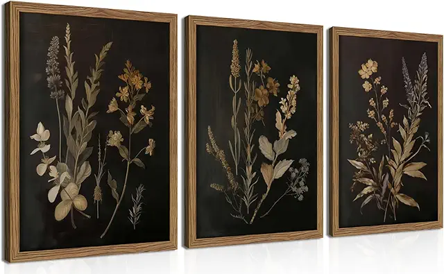 Dark Bathroom Wall Art Set