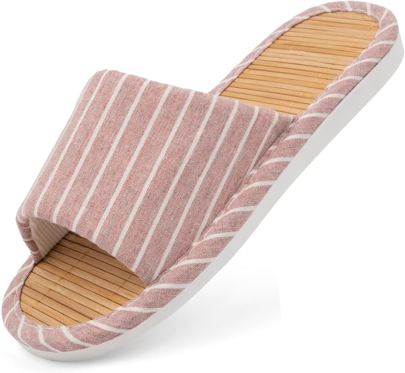Wide Fit Bamboo Slippers for Men and Women,Breathable with Linen Lining & Soft EVA Sole,Comfort Odor-Resistant Non-Slip Japanese House Slippers for Indoor/Tatami Easy to Clean