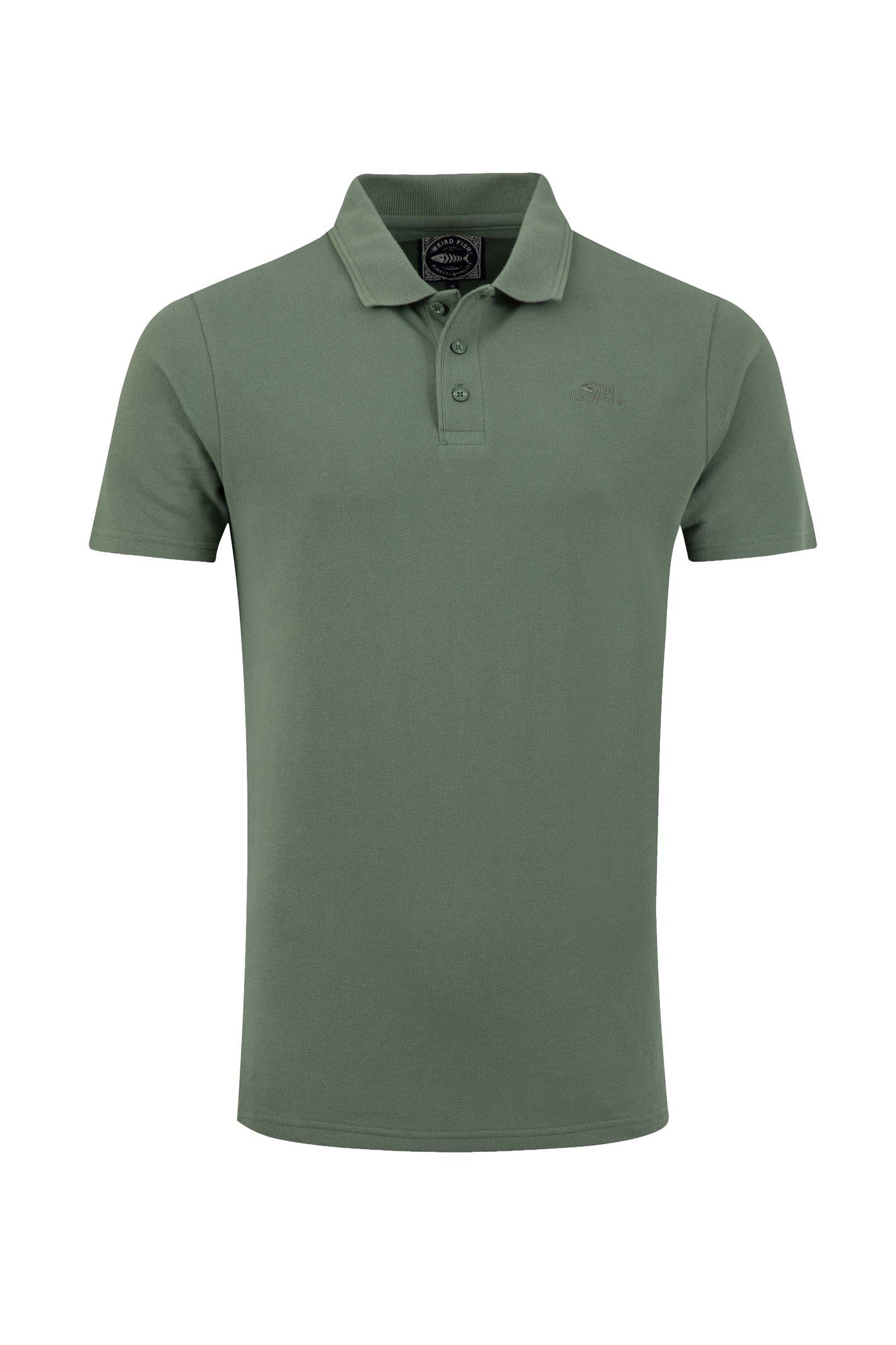 Weird Fish Men's Army Green Giles Pique Polo Shirt Size 2XL