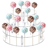 Lyksgir 36 Holes Cake Pop Display Stand 3-Tier Clear Acrylic Lollipop Holder Cake Pop Stand for Displaying Candy Dessert, Round Cupcake Display Holder for Birthday, Party, Anniversary,Candy Bar