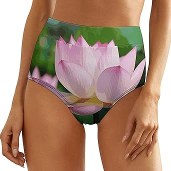 Lotus Womens Underwear High Waisted Briefs Stretch Full Coverage Panties Breathable Soft Ladies Panties