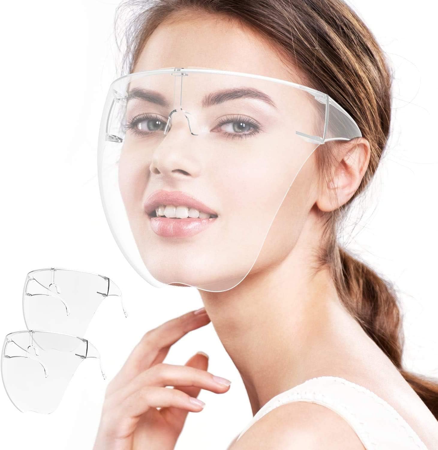 ZUDORA Face Covering, Protective Face Shield and Reusable Goggle Shield, Facial Protection and Mouth Shield, Safety Face Shields with Glasses Frames