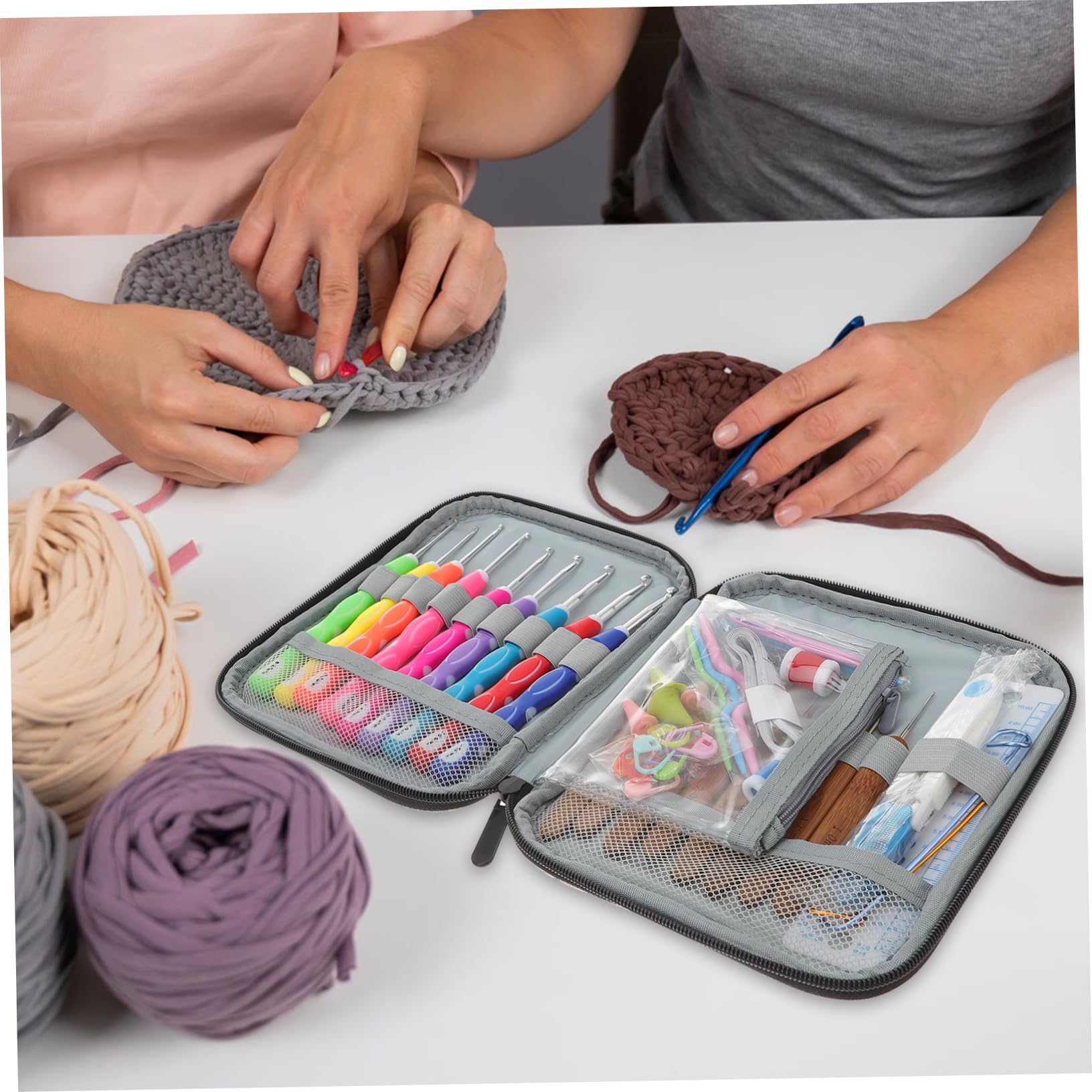 Crochet Completo Para Principiantes Agujas y Ganchillo Kit De Portable Hilo y Accesorios