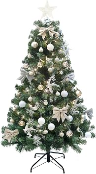 2025 Popular Christmas Tree, 59.1 inches 150 cm, Nordic Style, High Quality, Luxury Accessory, LED Light, Easy Assembly, Convenient Storage, Decoration, Room, Christmas Supplies Champagne Ornament