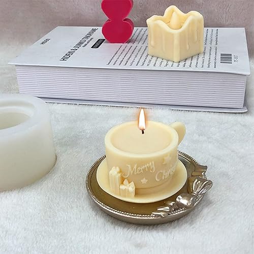 Vista 10 de Moldes de silicona para velas de muñeco de nieve de Navidad, molde de fundición de resina para hacer velas de bricolaje, arcilla polimérica, yeso