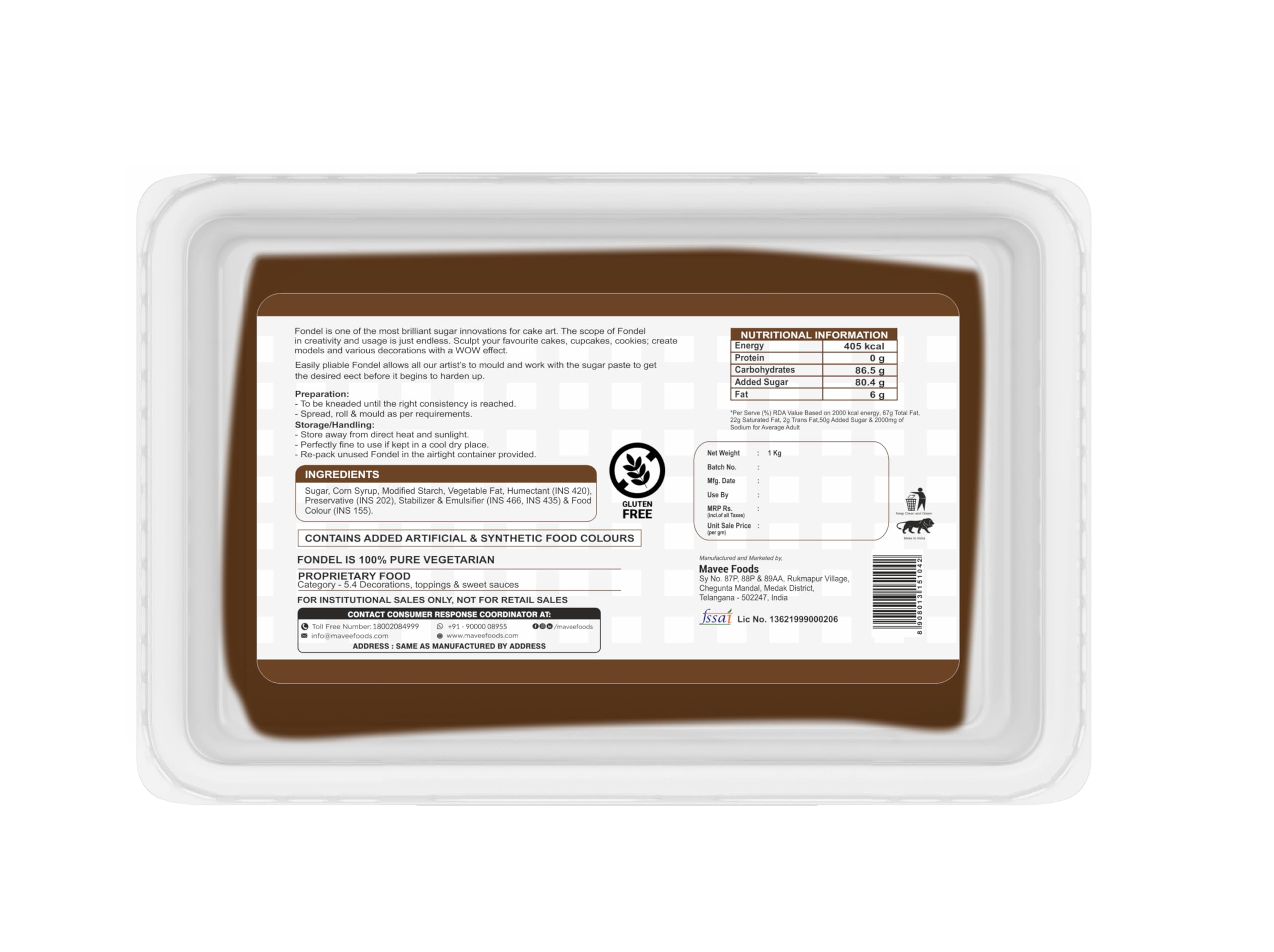 Fondel Sugar Paste - Brown | Premium Sugar Icing Solutions | Fondant for Cake Decoration | Chefs Choice for Cake Decorating | 1 Kg - Image 5 thumbnail