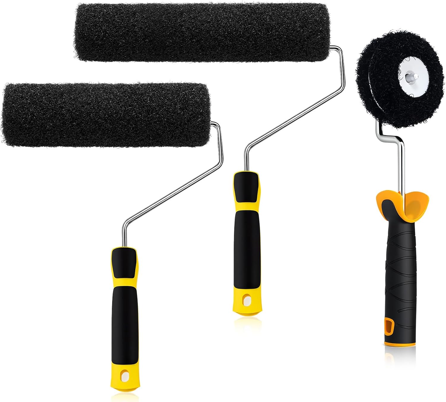 3 Pcs Drywall Compound Roller Includes 9 Inch 12 Inch Drywall Texture Roller and Corner Mud Brush for Putty Textured Coatings Ceiling Wall Covering Tools