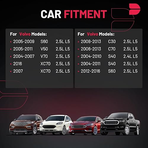 Miniatura 2 de BDFHYK Paquete de bobinas de encendido UF517 y bujías de iridio AP5325 compatibles con Volvo C30 C70 S40 S60 V50 V70 XC70 2.4L 2.5L L5 C1721