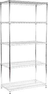 Racking Solutions Chrome Wire 5 Tier Shelving unit - Commercial Quality – Amazing 240KG UDL per Shelf Storage capacity 1838mm H x 907mm W x 457mm D