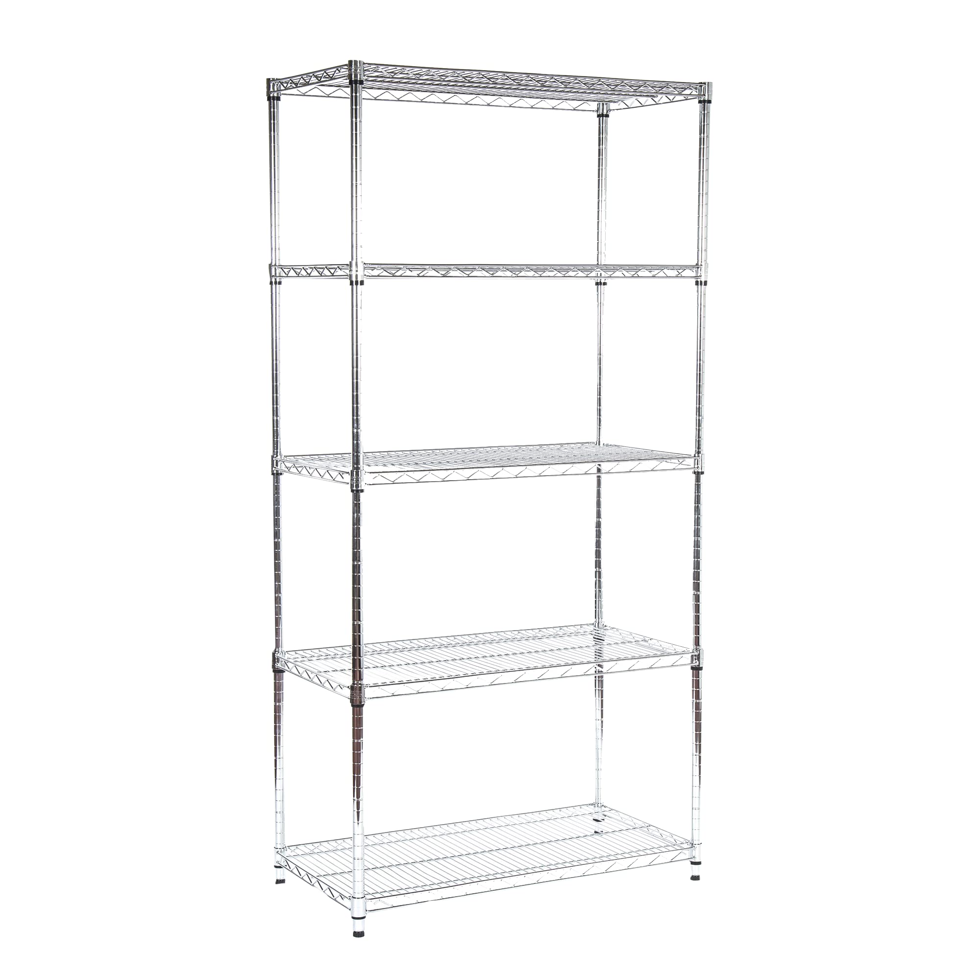 Racking Solutions Chrome Wire 5 Tier Shelving unit - Commercial Quality – Amazing 240KG UDL per Shelf Storage capacity 1838mm H x 907mm W x 457mm D