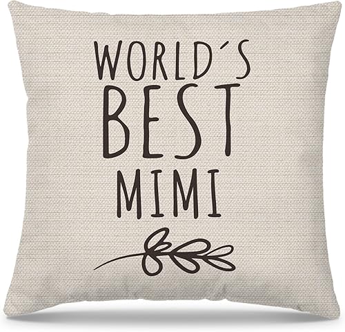 Mimi Gifts - Fundas de almohada de 18 x 18 pulgadas, regalos para la mejor abuela para el día de la madre, cumpleaños de parte de los nietos, la