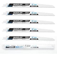 5Pack 12inch 8+10TPI Metal Reciprocating Saw Blades Set