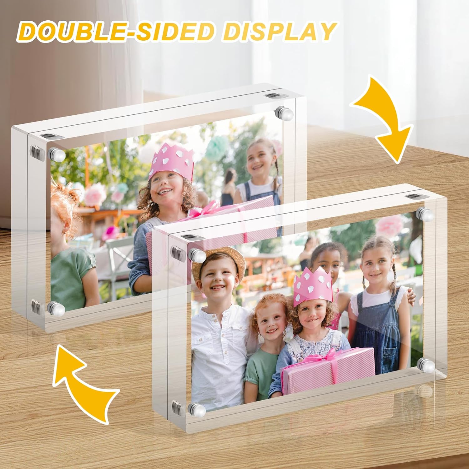 3Pack Acrylic Polaroid Picture Frames 2.5x3.5, Wallet Size Tabletop Display