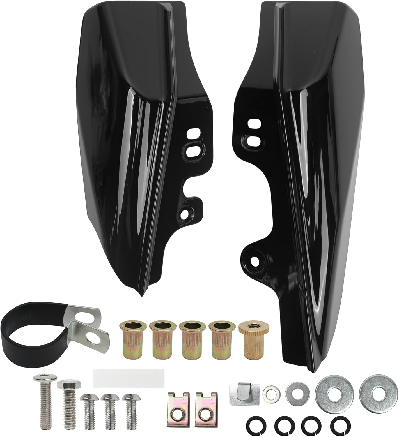 Compatible with Harley Davidson Touring 2001 2002 2003 2004 2005 2006 2007 2008 Gloss Black Mid-Frame Air Deflector, Heat Shield Accessories Fit Electra Glide/Street Glide/Road King/Ultra Classic