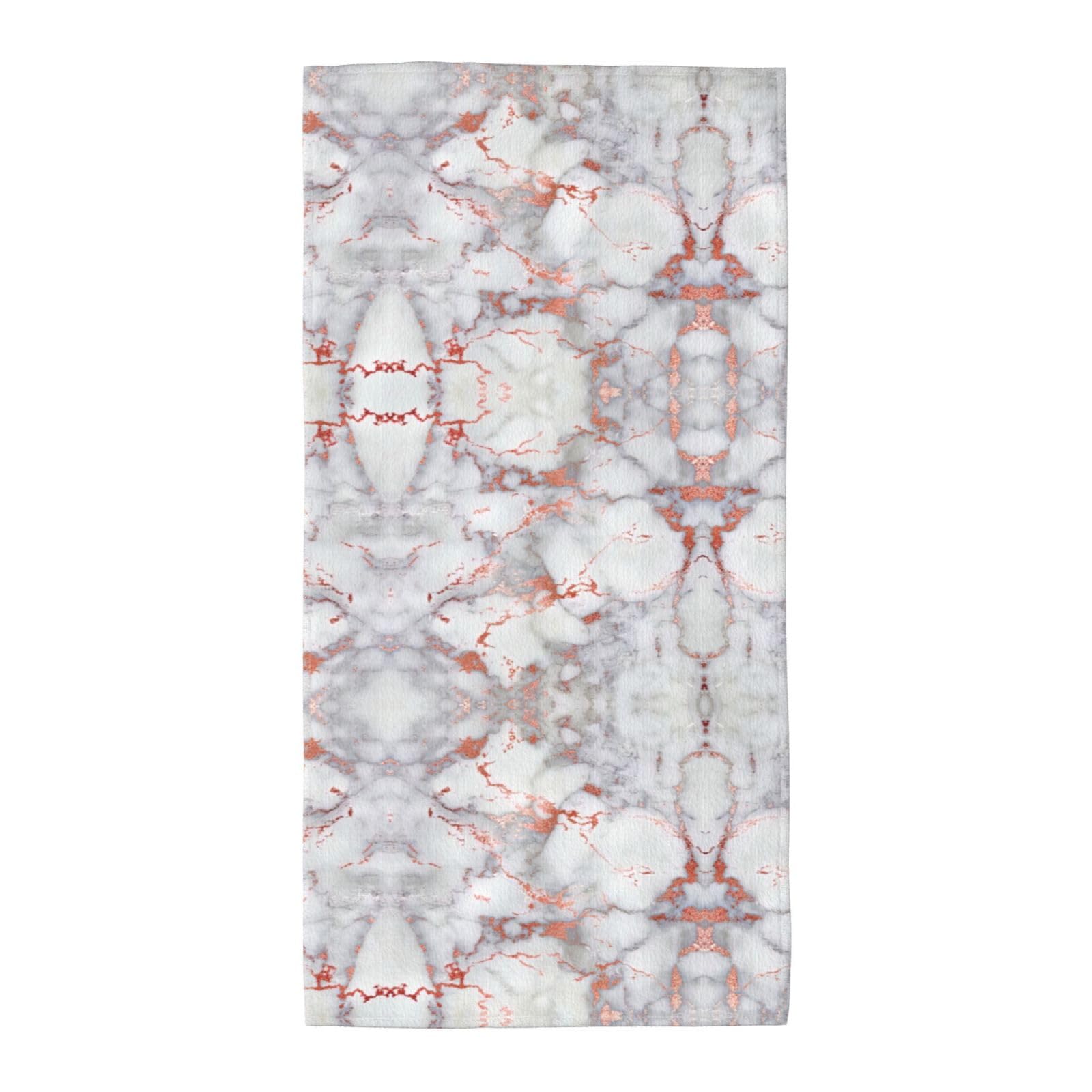TTIGLHOH White Marble Rose Gold Stylish Printed Long Towel Quick Drying For Gym Camping Daily Use