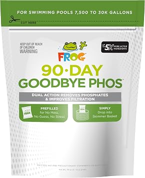 FROG 90-Day Goodbye Phos - Dry Formula Phosphate Remover for Pools up to 30,000 Gallons - Pool Maintenance & Treatment - No More Phos - 3 Pods