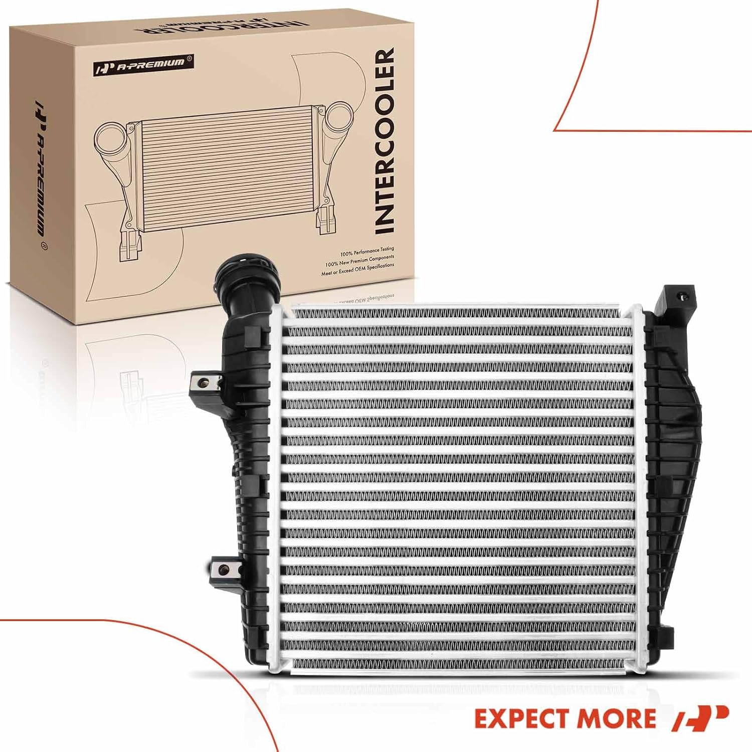 A-Premium Turbo Intercooler Compatible with Audi Q7 2008-2015 3.0L & Volkswagen Touareg 2009-2010/2013-2016 3.0L & Porsche Cayenne 2011-2017 3.0L, Turbocharged, SUV