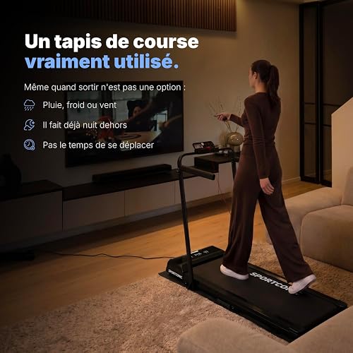 Tapis de Marche Pliable Inclinable – Tapis de Course Silencieux avec Télécommande – Walking Pad Compact pour Sport à la Maison & Bureau - 4