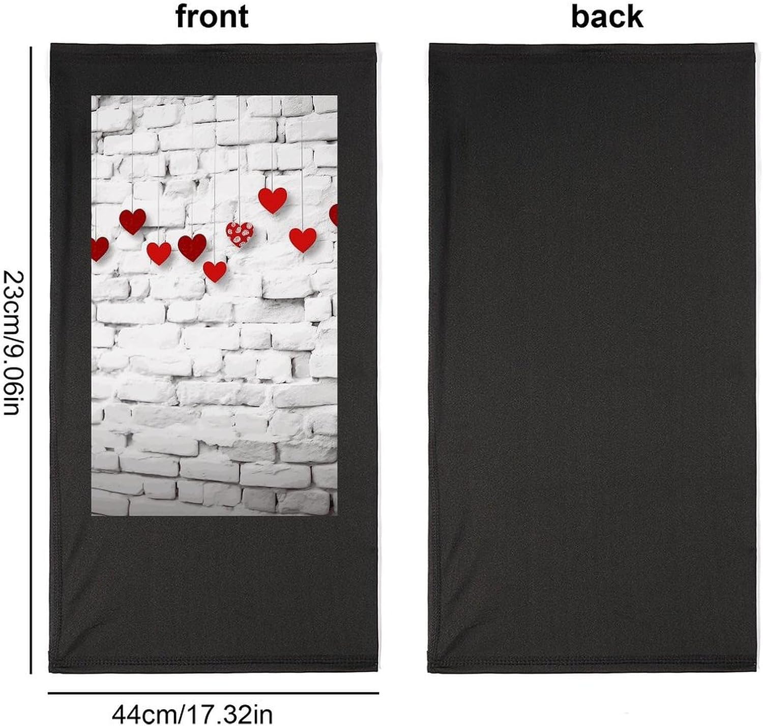 Hearts on White Brick Wall Neck Gaiter Face Mask UV Protection for Men Women, Breathable Quick Dry Face Cover Bandana Outdoor Sports Balaclava Wind-Proof for Hiking Skiing Motorcycle Cycling