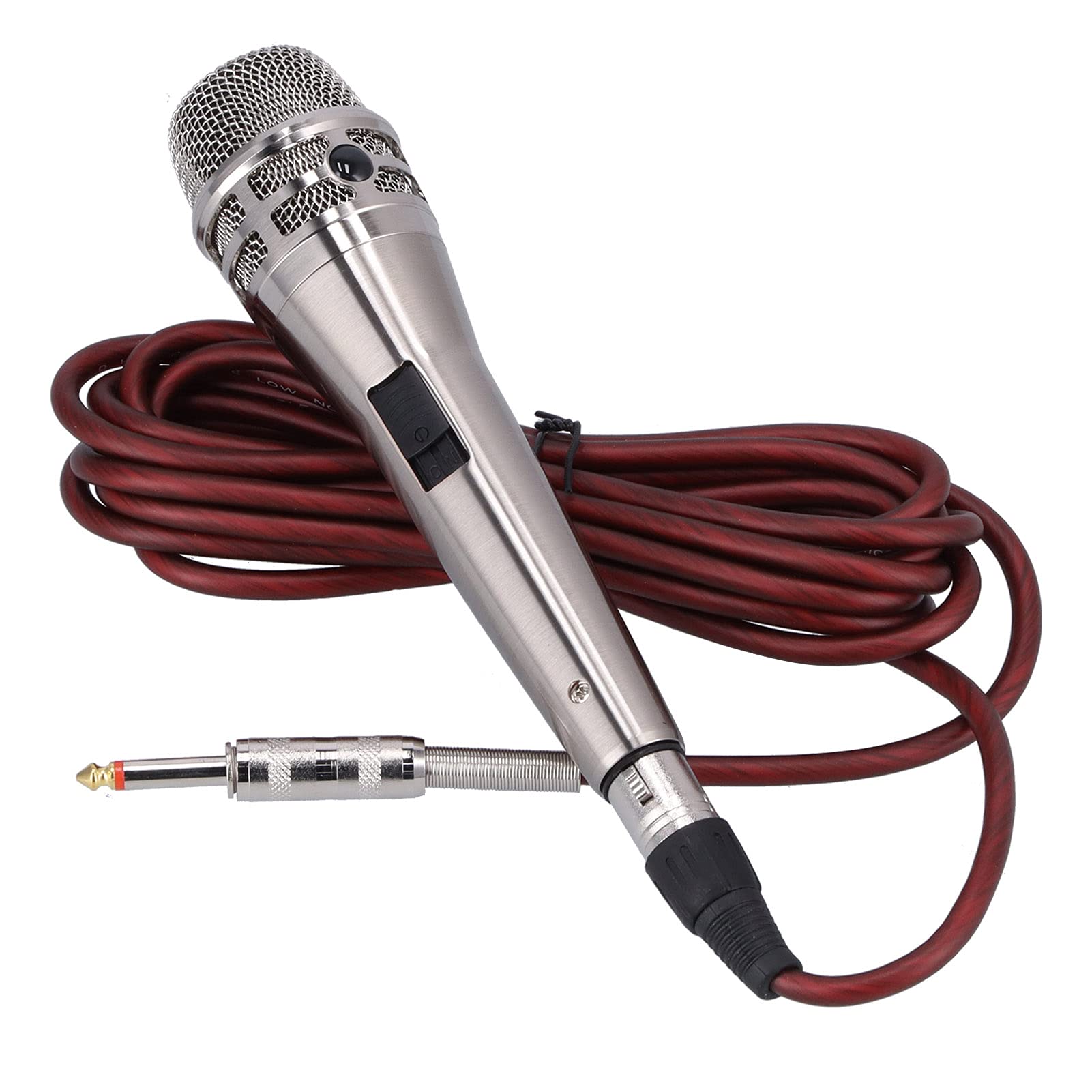 OKAT Micrófono para Cantar, micrófono dinámico, Estable, Claro, Conveniente para el Escenario para el Habla(Plata)