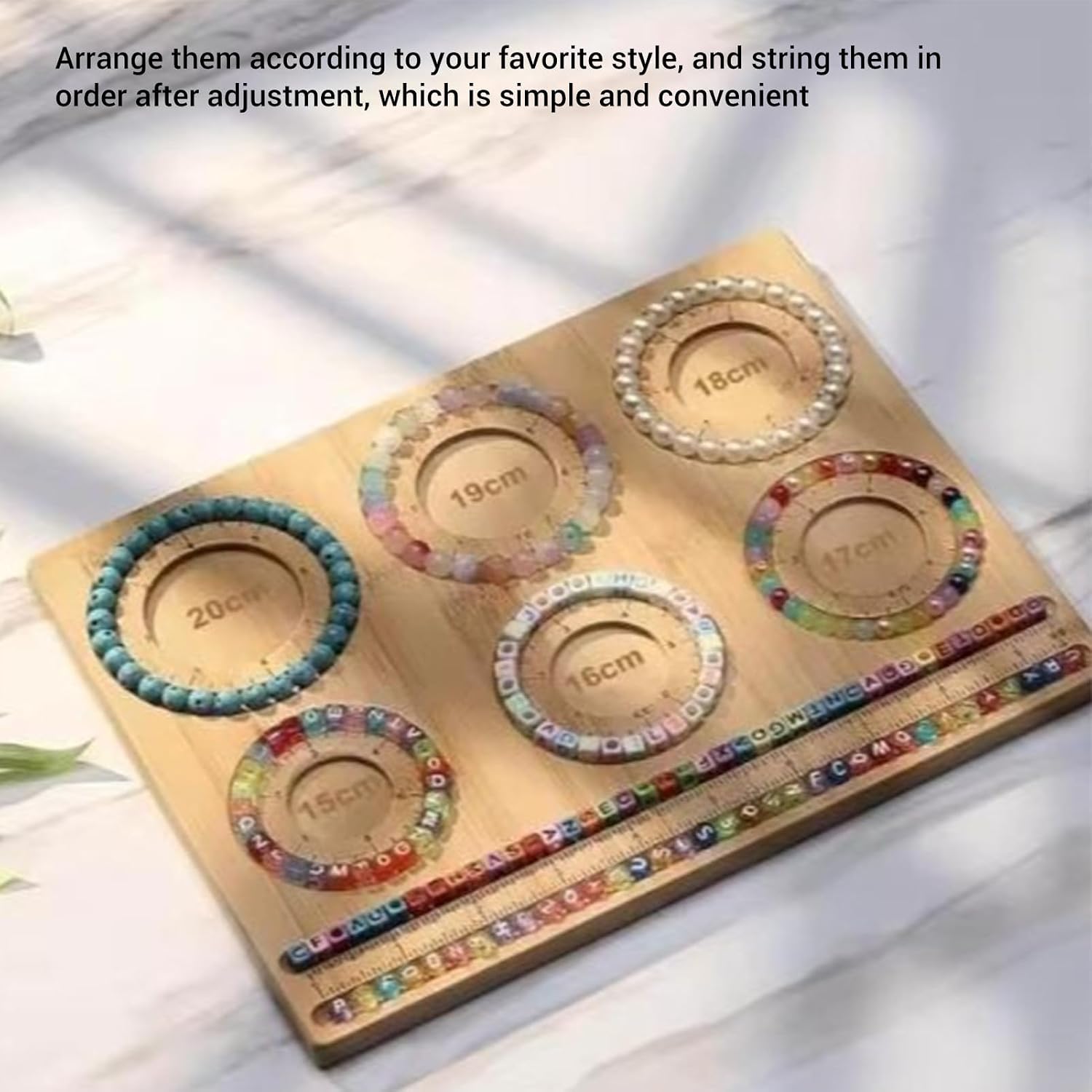 Luqeeg Bead Board for Jewelry Making, 15-20cm Scale Bamboos Beading Board Solid Wood Jewelry Making Supplies Bead Tray for DIY Hand Crafting Personalized Gifts Fun Accessories